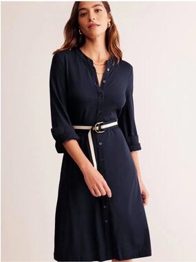 NEW Boden Julia Navy Blue Long-Sleeve Minimalist Casual Work  Dress US‎ 4